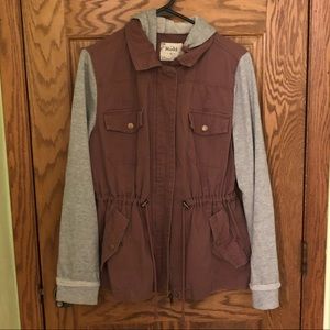 Women’s hooded utility jacket (mauve)